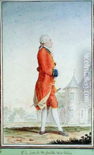 Louis de Noe, Governor of Bordeaux and Chamberlain to the Duke of Orleans, 1769 Oil Painting - Louis Carrogis Carmontelle