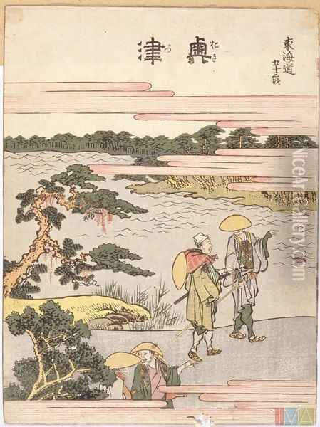 No. 6 Tokaido Road Series No. 6 Tokaido Road Series Oil Painting - Katsushika Hokusai