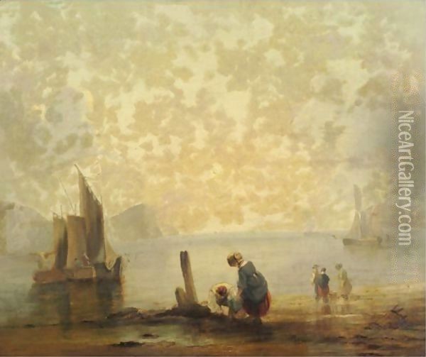 Coastal Scene Oil Painting - Richard Parkes Bonington