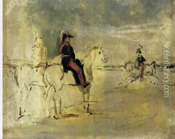 Portrait Equestre Du Marechal Gerard. Oil Painting - Horace Vernet