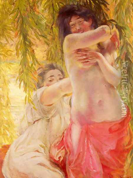 Sous Les Saules (Under the Willows) Oil Painting - Paul Albert Besnard