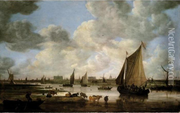Leiden - The Hague Oil Painting - Jan van Goyen