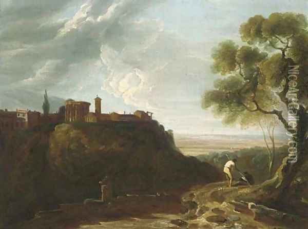 Tivoli, the Temple of the Sibyl and the campagna Oil Painting - Richard Wilson