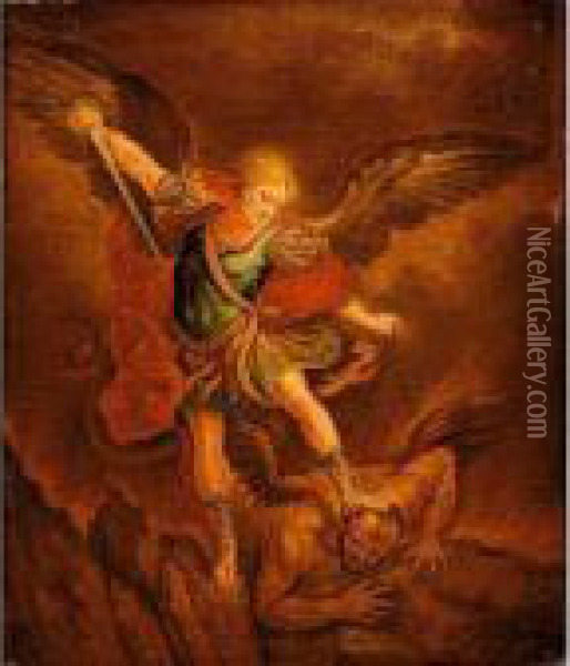Arcangel San Miguel Oil Painting - Guido Reni