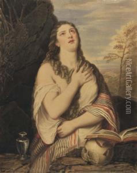 Maddalena Penitente (da Tiziano) Oil Painting - Tito Perlotto