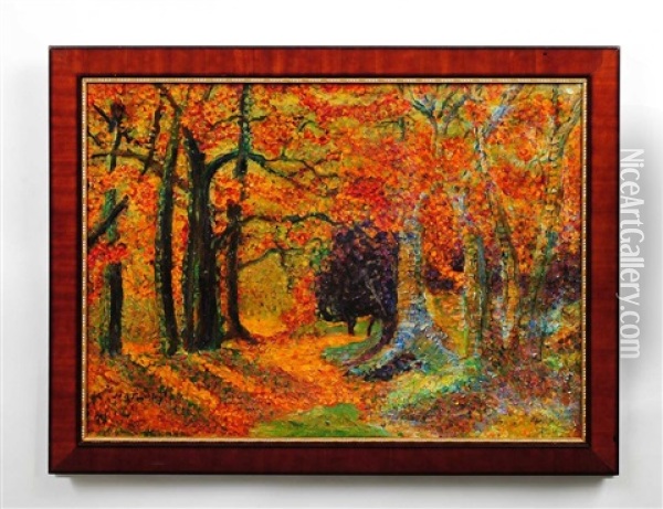 Forest Landscape Oil Painting - Channel P. Townsley