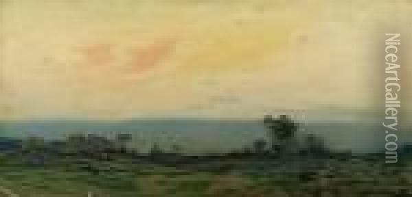 Deerfield After Sunset Oil Painting - Augustus Vincent Tack