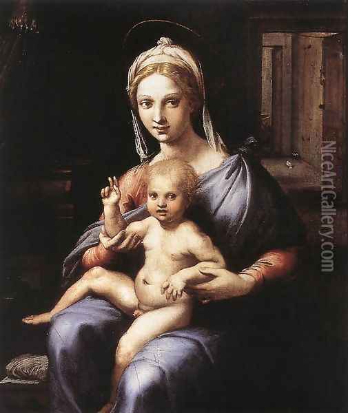 Madonna and Child 1522-23 Oil Painting - Giulio Romano (Orbetto)