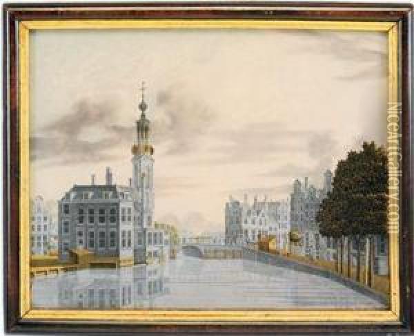 View Of Amsterdam Oil Painting - Jonas Zeuner
