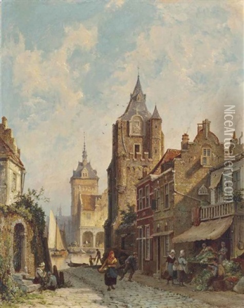 Roermond, Limburg, Holland Oil Painting - Pieter Cornelis Dommershuijzen