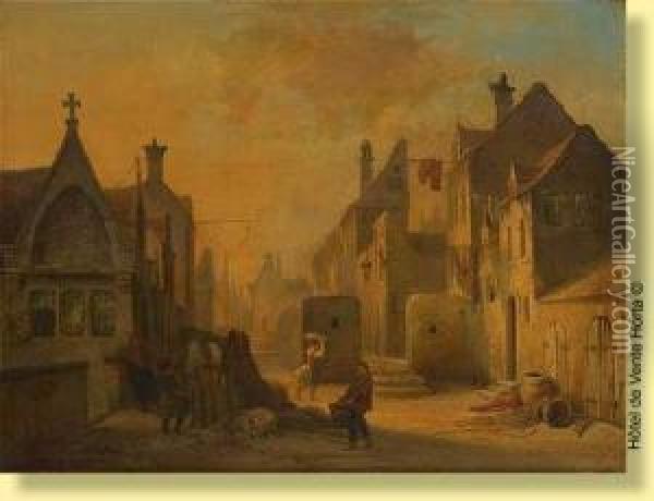 Le Vieil Anvers Oil Painting - Adrien Ferdinand de Braekeleer