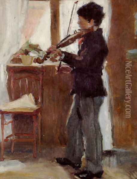 Violinist Oil Painting - Sven Richard Bergh