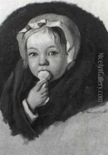 Portrait Eines Babys Oil Painting - Adam Brenner