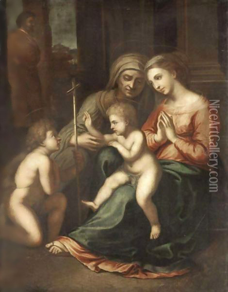 Madonna Del Divin'Amore Oil Painting - Raphael (Raffaello Sanzio of Urbino)