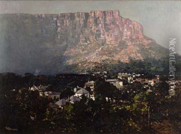 Dawn On Table Mountain Oil Painting - Robert Gwelo Goodman