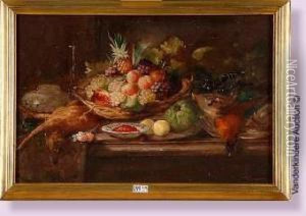 Nature Morte Aux Fruits Et Au Gibier Oil Painting - Francois-Joseph Huygens