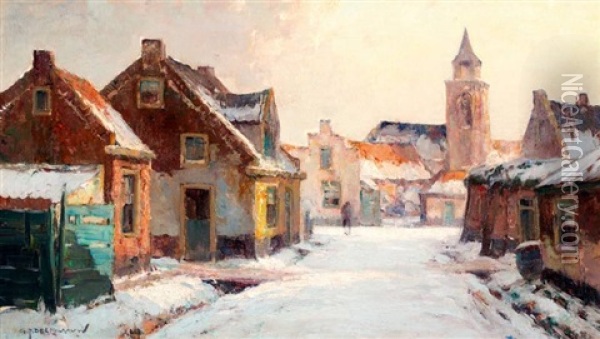 Winters Rijnsburg Oil Painting - Gerard Delfgaauw