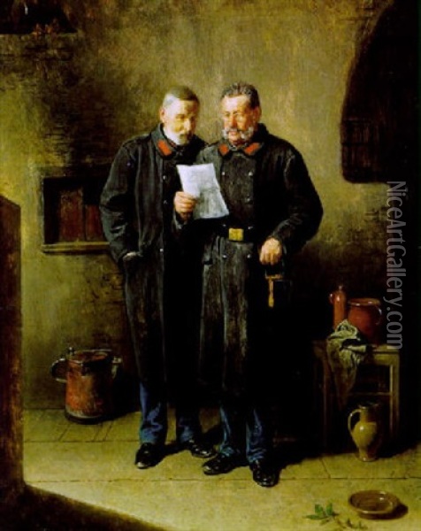 Vor Dem Rapport Oil Painting - Friedrich Ritter von Malheim Friedlaender