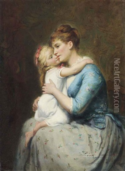 Motherly Love Oil Painting - Leon Emile Caille