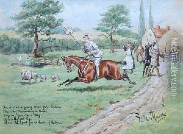 'there Was A Young Man From Lahore Who Votedfoxhunting A Bore Oil Painting - George Finch Mason