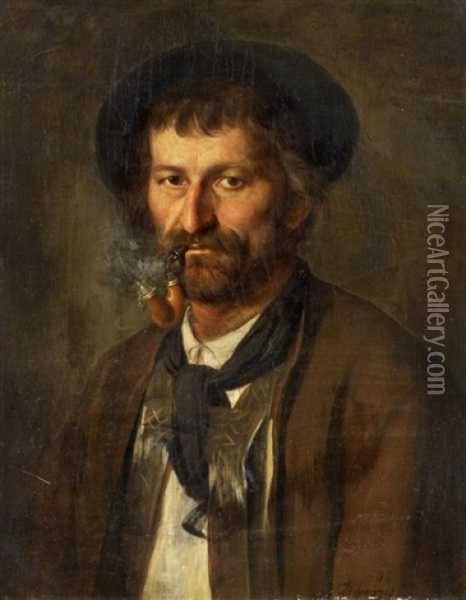 Portrat Eines Tiroler Bauern Oil Painting - Franz Von Defregger