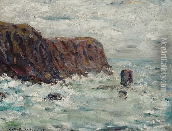 Rocks, Belle Ille Oil Painting - John Peter Russell