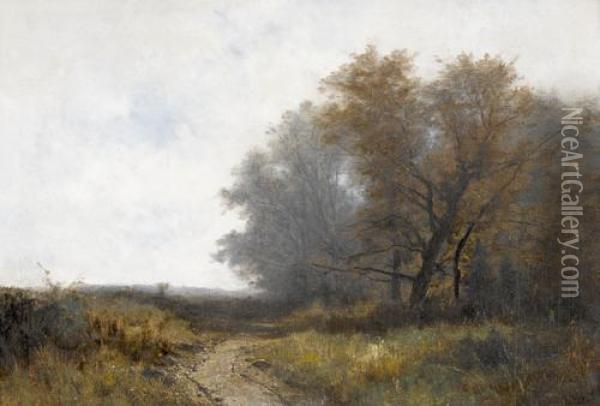 Feldweg In Baumbestandener Landschaft Oil Painting - Gustave Castan