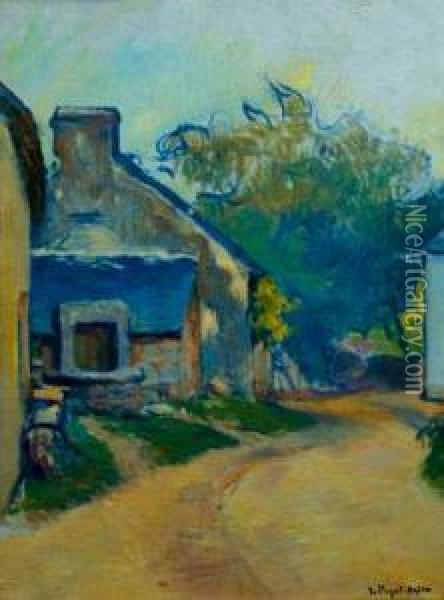 Rue De Village Breton Oil Painting - Jean-Bertrand Pegot-Ogier