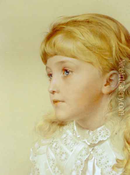Portrait of May Gillilan Oil Painting - Anthony Frederick Sandys