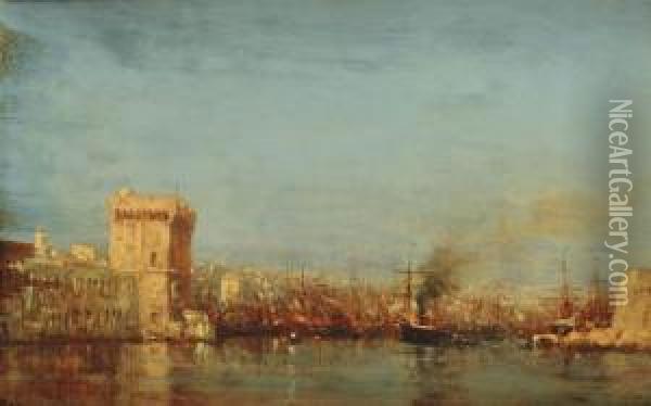 Marseille Harbour Oil Painting - Felix Ziem