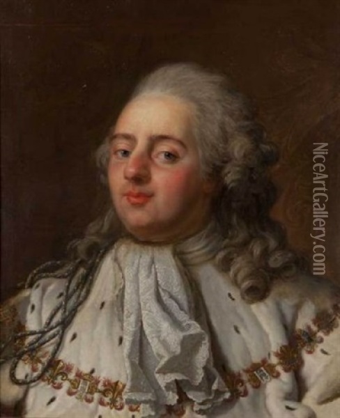Portrait En Buste De Louis Xvi En Costume De Sacre Oil Painting - Antoine-Francois (Calet) Callet