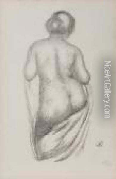 Femme De Dos, Drapee Oil Painting - Aristide Maillol