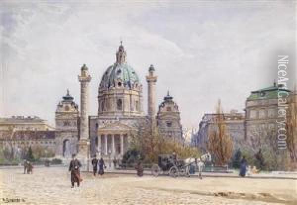 Blick Auf Die Karlskirche Oil Painting - Ernst Graner