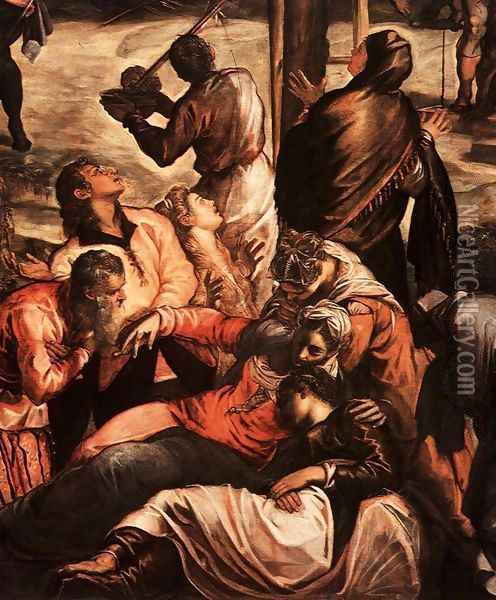 Crucifixion (detail) 2 Oil Painting - Jacopo Tintoretto (Robusti)