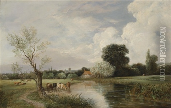 Backwater, Windsor Oil Painting - George Cole