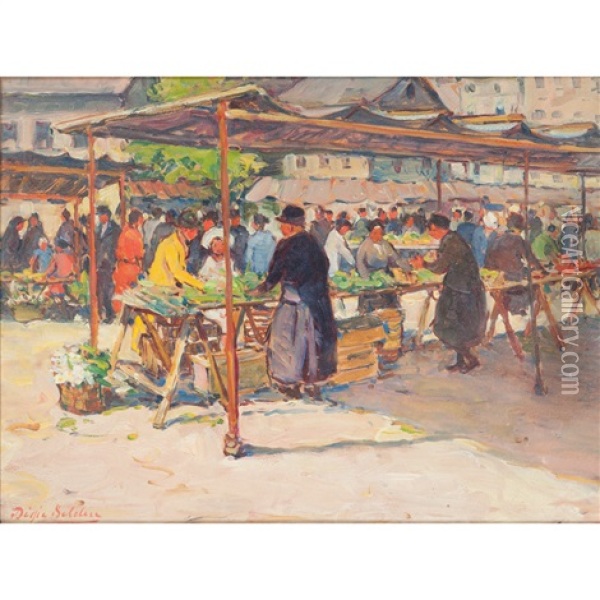The Market - Brittany Oil Painting - Dixie Selden