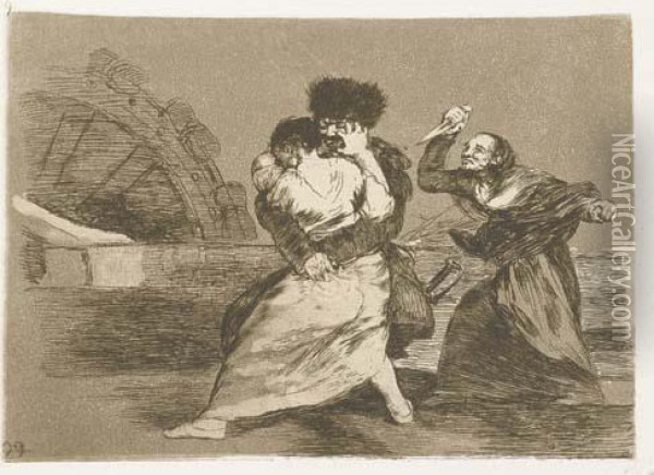 Los Desastres De La Guerra (delteil 120-199; Harris 121-200) Oil Painting - Francisco De Goya y Lucientes