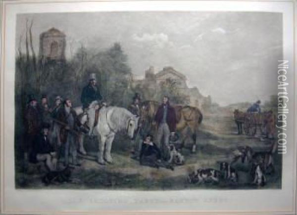 The Shooting Party - Ranton Abbey Oil Painting - William Henry Simmons