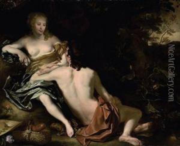 Granida And Daifilo Oil Painting - Abraham van den Tempel