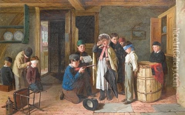 The Trial (+ The Execution; Pair) Oil Painting - Charles Hunt