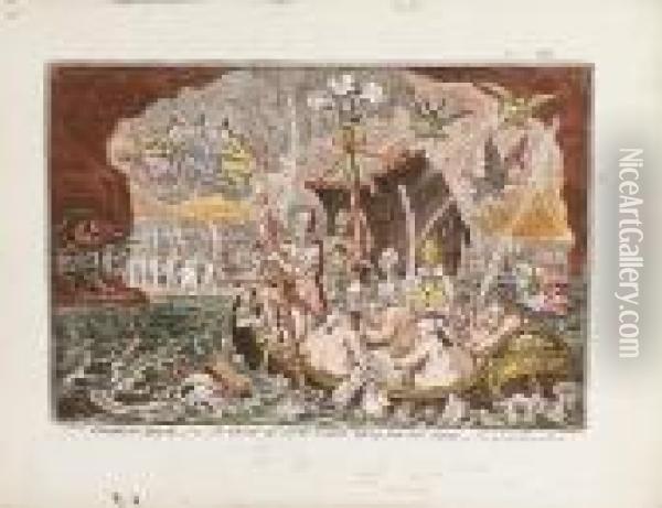 Charon's-boat.-or-the Ghost's Of
 'all The Talents' Taking Their Last Voyage,-from The Pope's Gallery At 
Rome Oil Painting - James Gillray