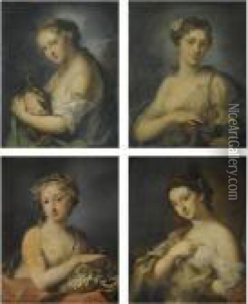 The Four Seasons Oil Painting - Rosalba Carriera