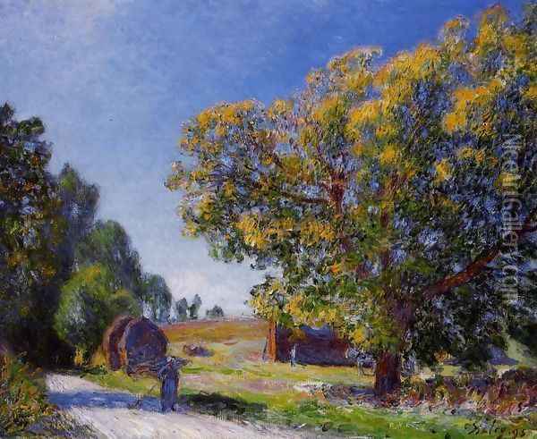 Fields around the Forest Oil Painting - Alfred Sisley