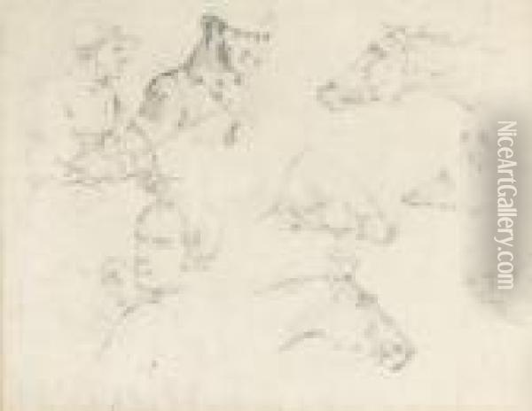 Studies From A Hunt Oil Painting - Henry Thomas Alken