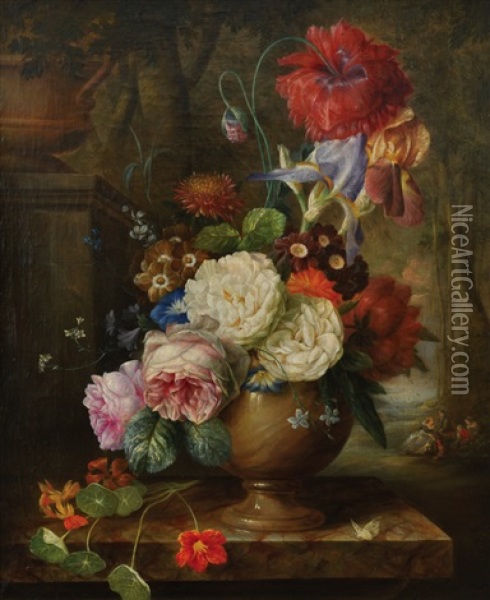 Zatisi S Kytici Oil Painting - Jan Van Huysum