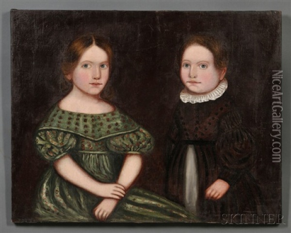 Portrait Of A Sister And Brother Oil Painting - Zedekiah Belknap