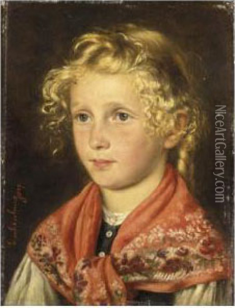Portrait Of A Young Girl Oil Painting - Marianne Von Eschenburg