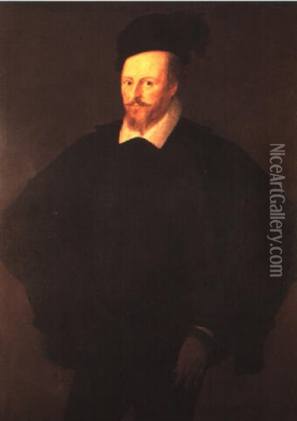 Portrait Of Cromwell Lee Of Wedon, Buckinghamshire Oil Painting - Marcus Gerards the Younger