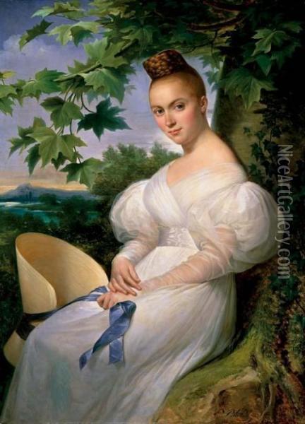 Portrait Of A Lady Oil Painting - Merry Joseph Blondel