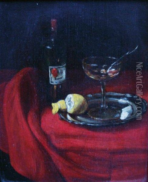 Nature Morte A L'absinthe Oil Painting - Francois Bonvin
